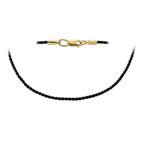 Колье на основе шелкового шнура с замком из желтого золота 585 пробы 01Л031646-1