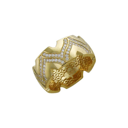 Кольцо из желтого золота 750 пробы с бриллиантами 01К645712