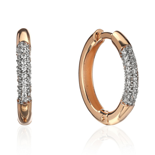 Серьги из красного золота 585 пробы с фианитами 01С1116003Р