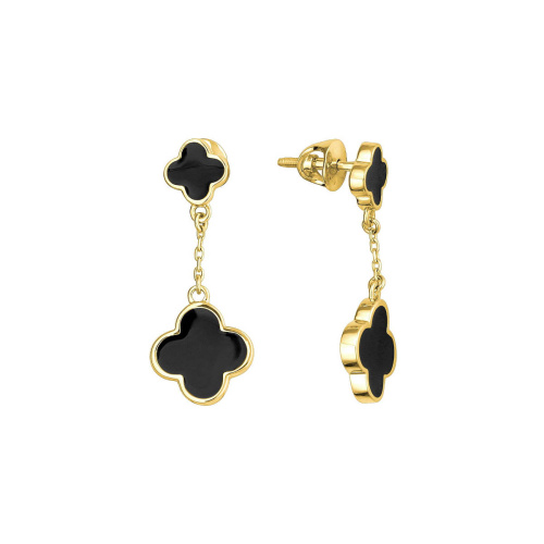Серьги из желтого золота 585 пробы с эмалью 01С0312960Э