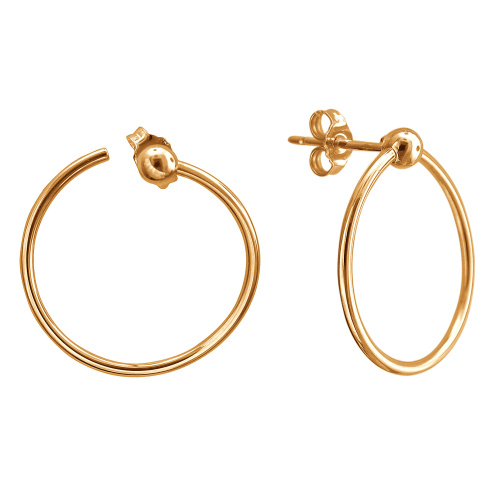 Серьги из красного золота 585 пробы без вставок 01С0114210