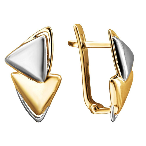 Серьги из желтого золота 585 пробы без вставок 01С0313439Р