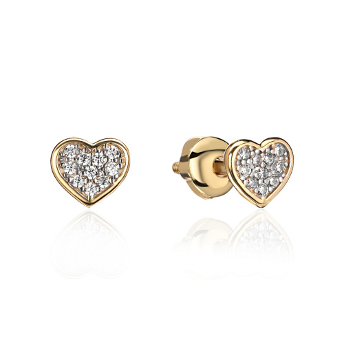 Серьги из желтого золота 585 пробы с фианитами 01С1315318Р