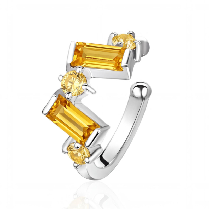 Серьга Одиночная из белого золота 585 пробы с сапфирами 01С5217287-2