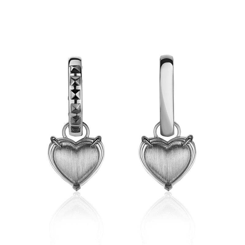 Серьги из белого золота 585 пробы 01С6215696ЧР