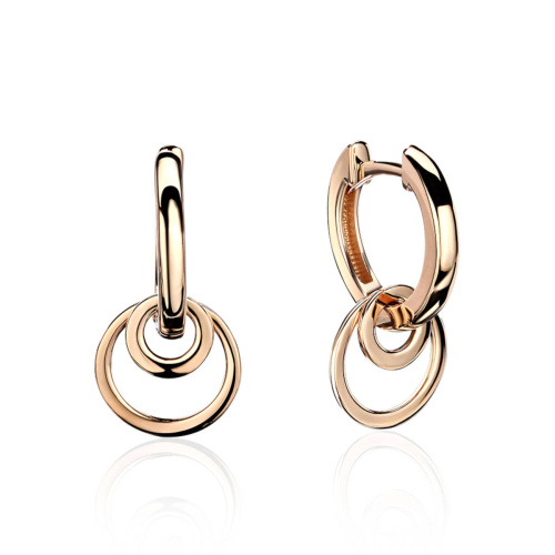 Серьги из красного золота 585 пробы без вставок 01С7114008Р