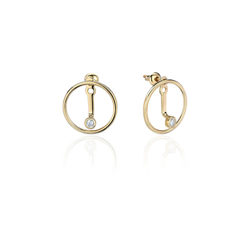 Серьги из желтого золота 585 пробы с фианитами 01С1314123Р