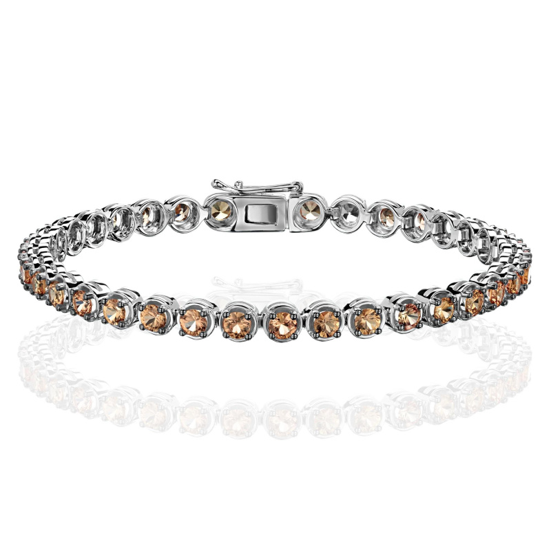 Браслет из белого золота 585 пробы с сапфирами 01Б522784-1