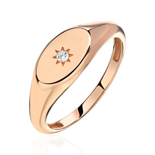 Кольцо из красного золота 585 пробы с фианитами 01К1115253