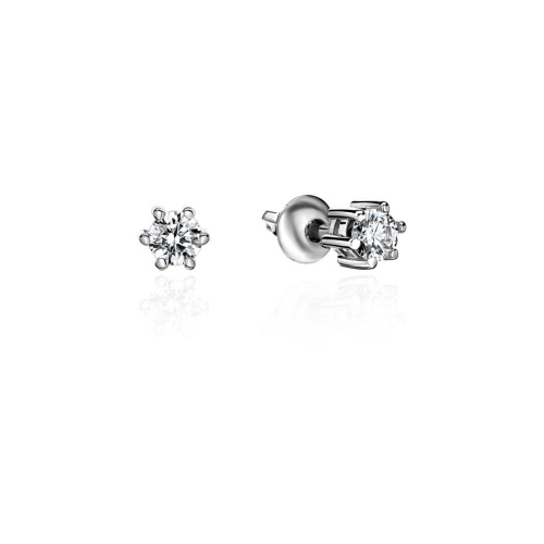 Серьги из белого золота 585 пробы с фианитами 01С122397