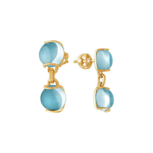 Серьги из желтого золота 585 пробы с топазами 01С336206-2 Серьги из желтого золота 585 пробы с топазами 01С336206-2