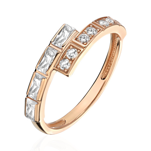 Кольцо из красного золота 585 пробы с фианитами 01К1114514