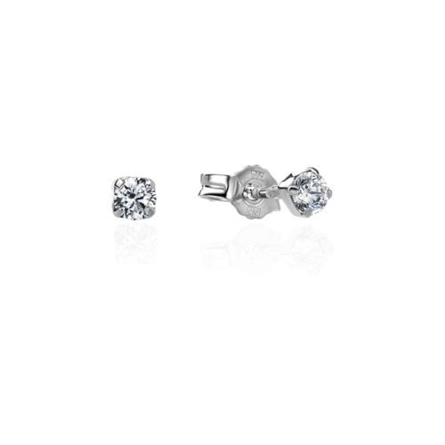 Серьги из белого золота 585 пробы с фианитами 01С124715