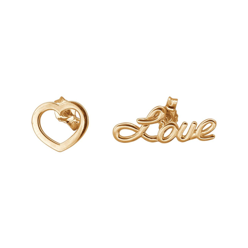 Серьги "Love" из красного золота 375 пробы без вставок 01С0113150S