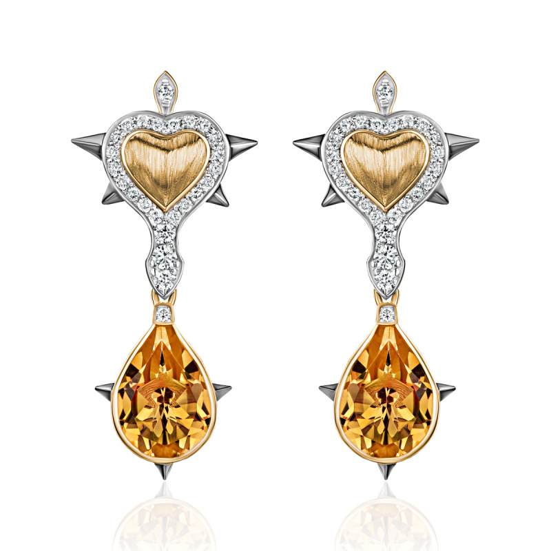 Серьги из желтого золота 585 пробы 01С6315827ЧР-3