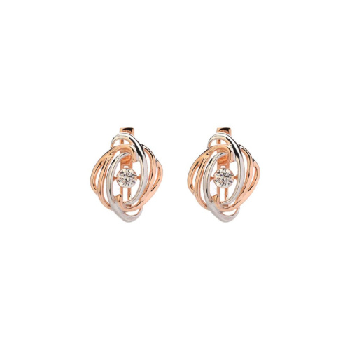 Серьги из красного золота 585 пробы с фианитами 01С1113368Р