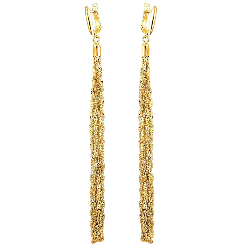 Серьги кисти из желтого золота 585 пробы без вставок 01С7312858