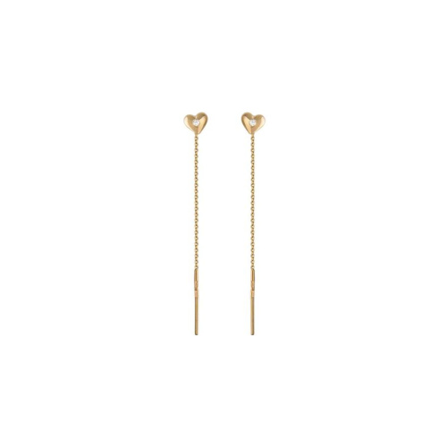 Серьги из красного золота 585 пробы с фианитами 01С117247