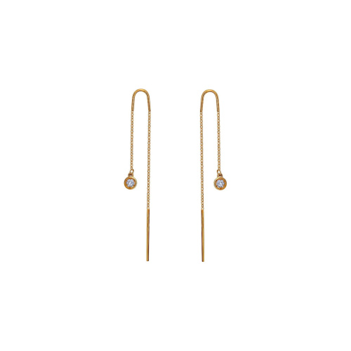 Серьги из красного золота 585 пробы с фианитами 01С1112590