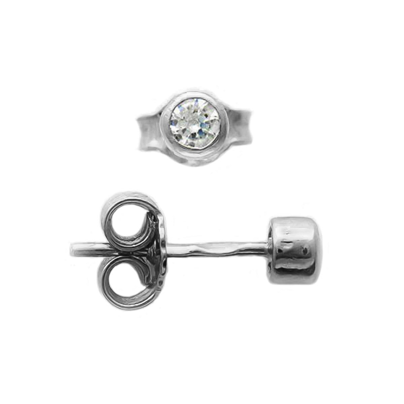 Серьга одиночная из белого золота 585 пробы с фианитом 01С124658