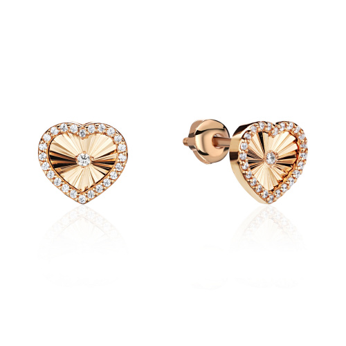 Серьги из красного золота 585 пробы с фианитами 01С1116188