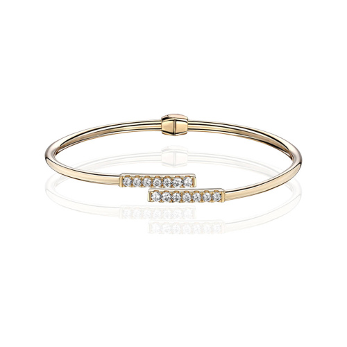 Браслет конго конго из желтого золота 585 пробы с фианитами 01Б132860