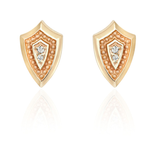 Серьги из красного золота 585 пробы с бриллиантами 01С618749
