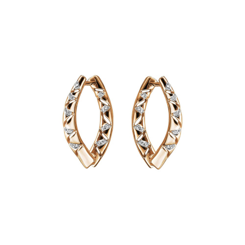 Серьги из красного золота 585 пробы с фианитами 01С1114339Р
