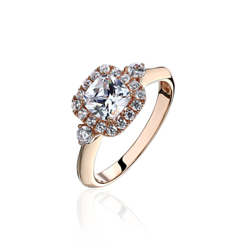 Кольцо из красного золота 585 пробы с фианитами 01К1114917