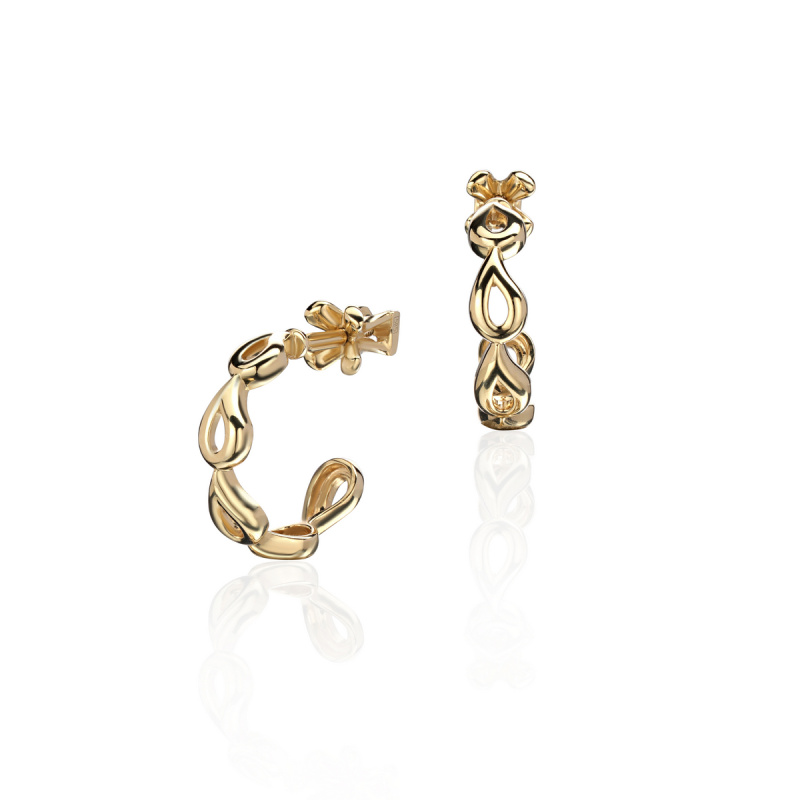 Серьги из желтого золота 585 пробы без вставок 01С0314492