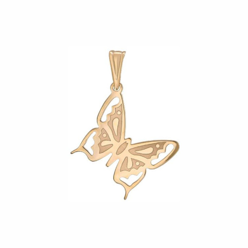 Подвеска "Бабочка" из красного золота 585 пробы без вставок 01П010660