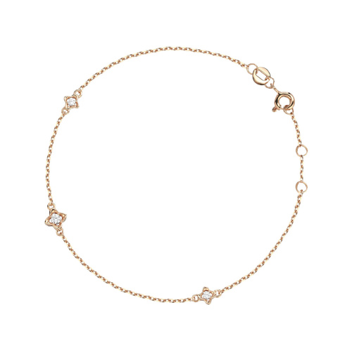 Браслет из красного золота 375 пробы с фианитами 01Б113179S