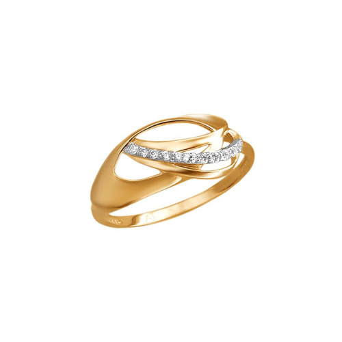 Кольцо из красного золота 585 пробы с фианитами 01К1114158Р