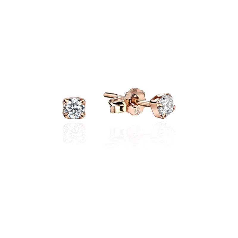 Серьги из красного золота 585 пробы с фианитами 01С114715