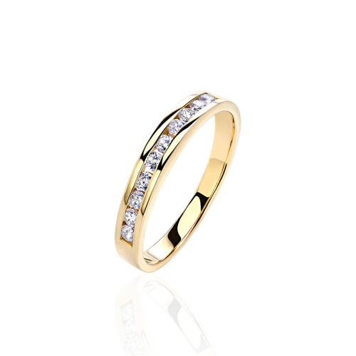 Кольцо из желтого золота 585 пробы c фианитами 01К131343