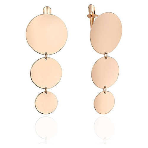 Серьги из красного золота 585 пробы без вставок 01С0114762