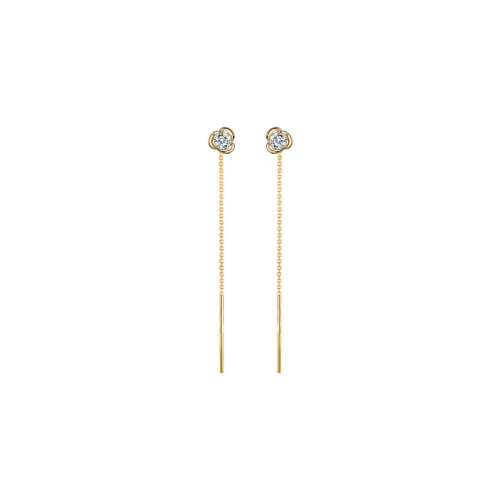 Серьги из желтого золота 585 пробы с фианитами 01С1311670