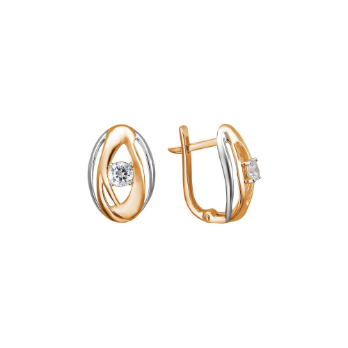 Серьги из красного золота 585 пробы с фианитами 01С1114008Р
