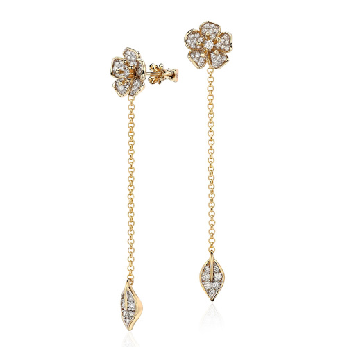 Серьги из желтого золота 585 пробы с бриллиантами 01С6314577