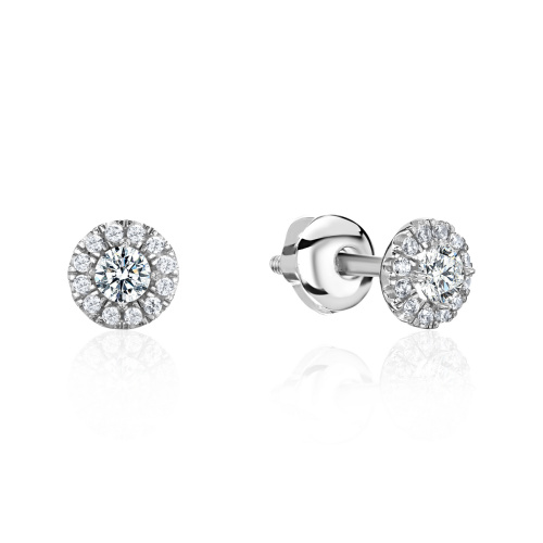 Серьги из желтого золота 585 пробы с фианитами 01С1213940