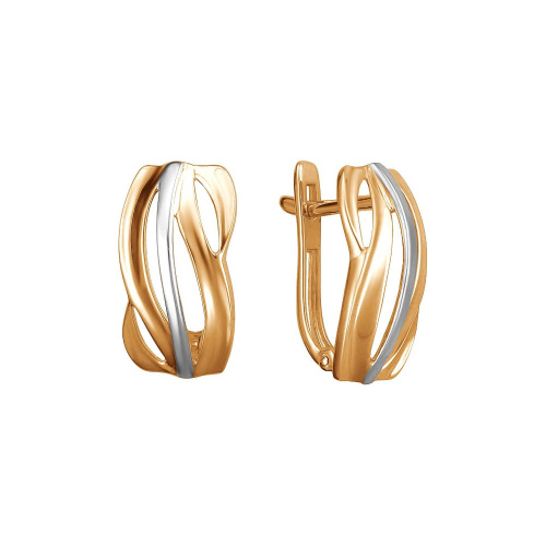 Серьги из красного золота 585 пробы без вставок 01С0113978Р