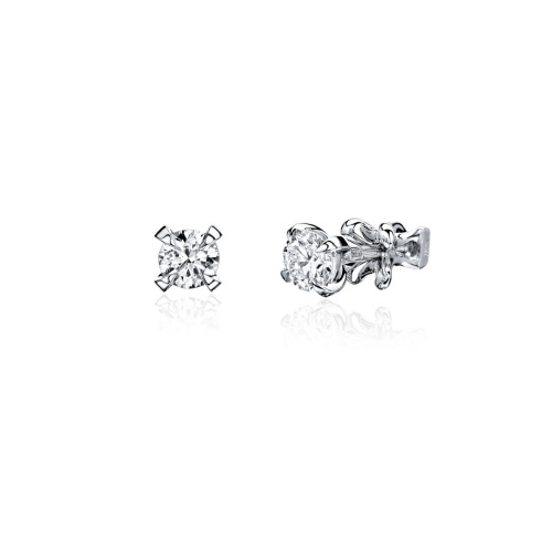 Серьги из белого золота 750 пробы с бриллиантами 01С6712353