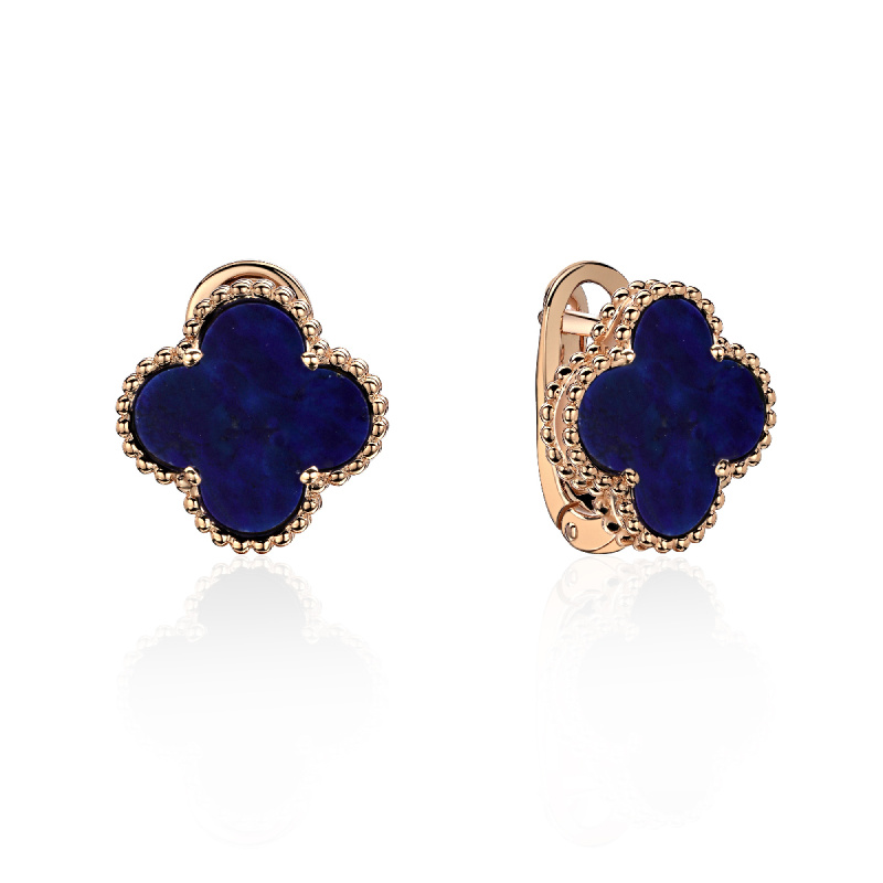 Серьги из красного золота 585 пробы с лазуритом 01С4114170-4