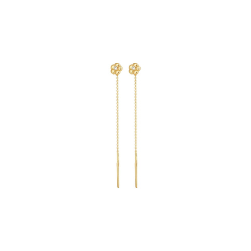 Серьги из желтого золота 585 пробы с фианитами 01С138545