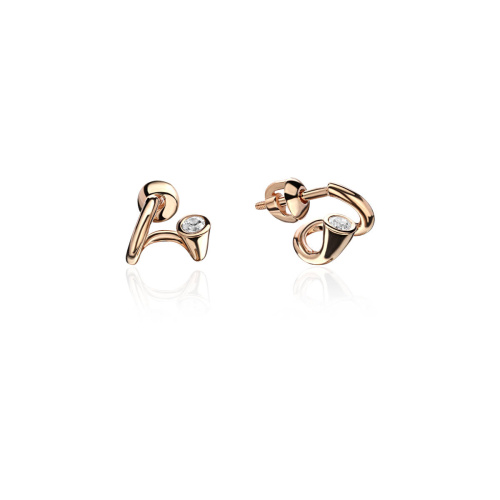 Серьги из красного золота 585 пробы с фианитами 01С1113762