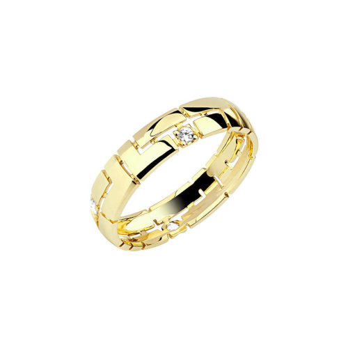 Кольцо из желтого золота 585 пробы c фианитами 01К1311273