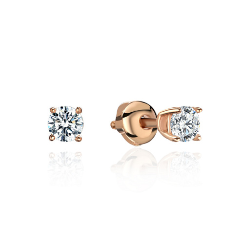 Серьги из красного золота 585 пробы с фианитами 01С1113938