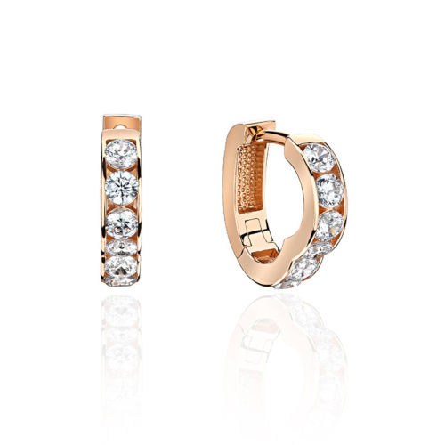 Серьги из красного золота 585 пробы с фианитами 01С1113828