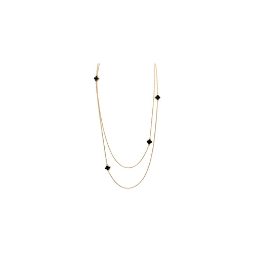 Колье из желтого золота 585 пробы с эмалью 01Л031843Э