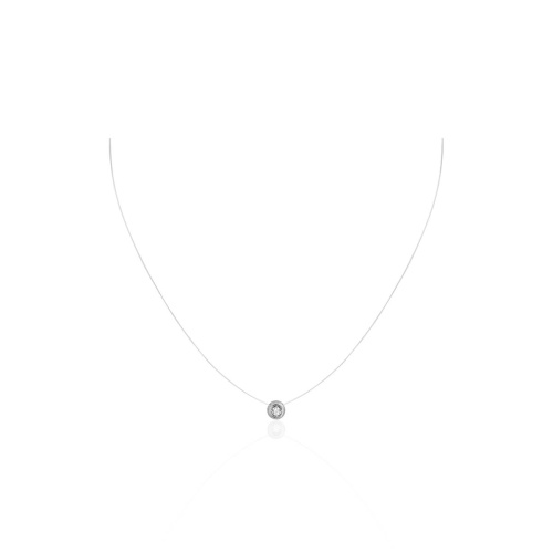 Колье из белого золота 585 пробы с фианитом 01Л121692